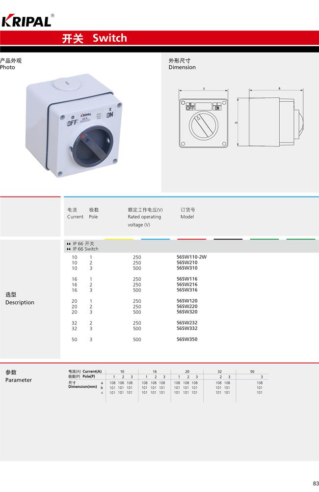 250v 500v 32 Amp Weatherproof Switch Socket 3 Pole Rotary