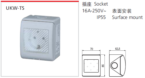Surface Mounted Schuko Weatherproof Switch Socket 16a 250v
