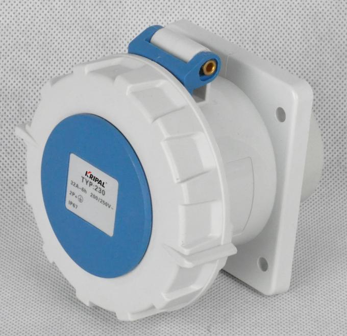 Straight Ip67 Outdoor Industrial Panel Mounted Receptacles