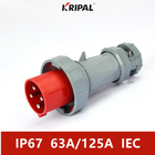 63A 125A IP67 Three Phase Waterproof European Industrial Plug 6H