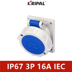 32A 5P IP67 380V Oblique Plug-in Industrial Panel Mounted Socket