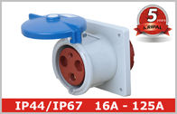 CEE Flanged Industrial Electrical Straight or Angled Flush Mounted Sockets/Receptacle IP44/IP67 Standard16A,32A,63A,125A