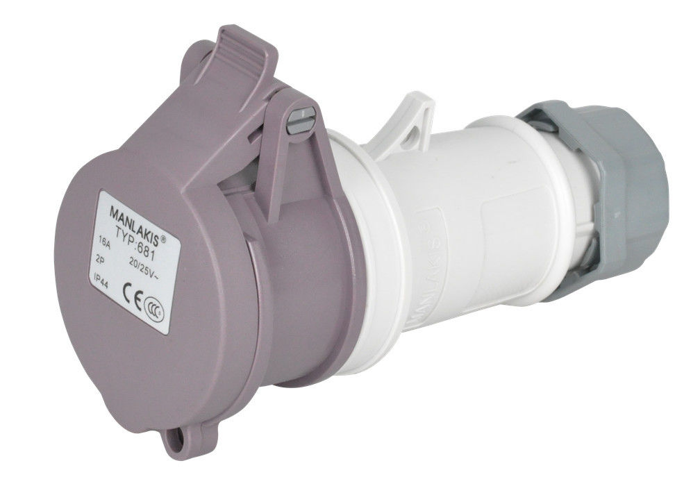 Durable IP44 2P 24V 32 Amp Industrial Low Voltage Plug IEC Standard