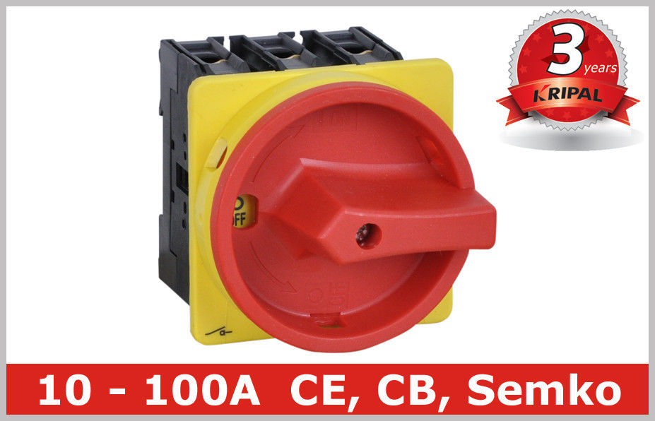 Industrial 100A Motor Isolator Switch , DIN Rail Based Mounting