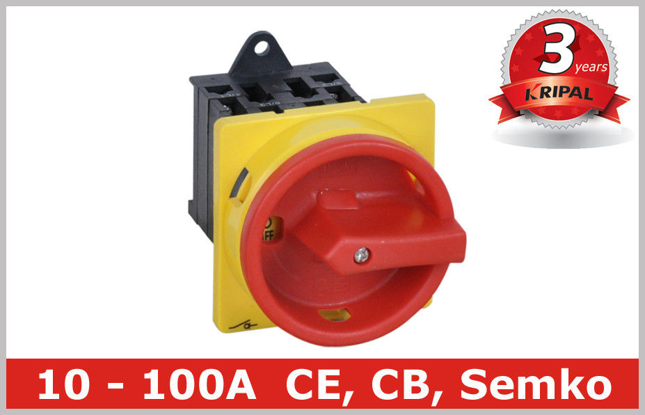20 Amp 4 Pole Rotary Isolator Switch Surface Mounted Lockable IP65