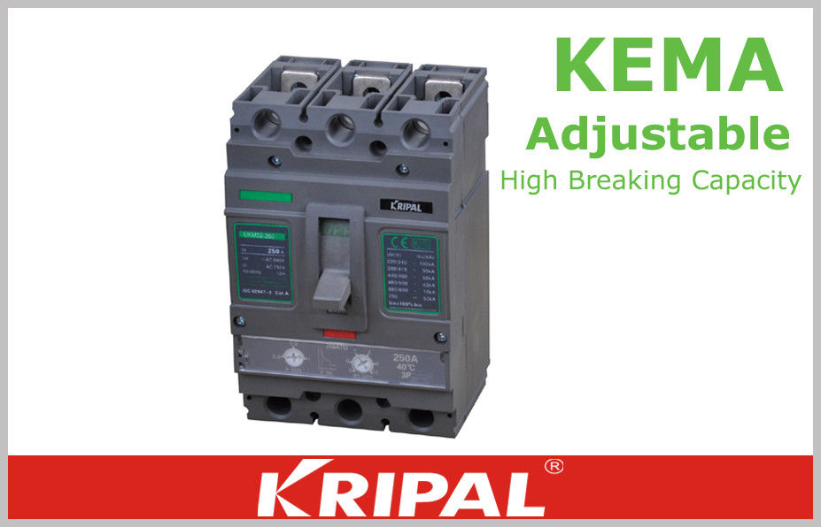 Compact Electronic Trip Molded Case Circuit Breaker 250A , High breaking capacity