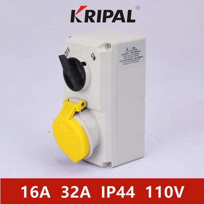 16A 32A IP44 Single Phase Switched Socket With Mechanical Interlock