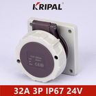 IP67 48V 32A 2 Pin IEC Low Voltage Industrial Power Socket Panel Mounted