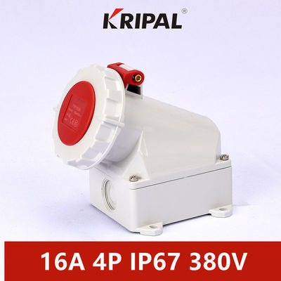 IP67 16A 380V 4 Pole Industrial Wall Mounted Socket IEC Standard