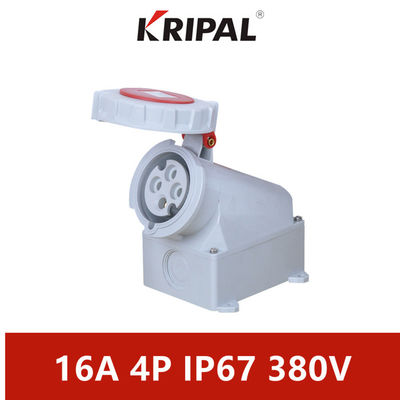 IP67 16A 380V 4 Pole Industrial Wall Mounted Socket IEC Standard