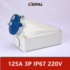 125A IP67 220V 3P IEC Standard Industrial Wall Mounted Socket Waterproof