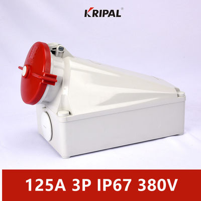 125A IP67 220V 3P IEC Standard Industrial Wall Mounted Socket Waterproof