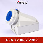 High Performing Industrial Wall Mounted Socket Outlet IP67 63A 6H