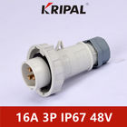 Single Phase IP67 24V 16A Industrial Low Voltage Male Plug White
