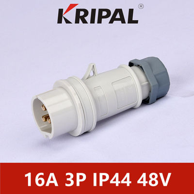 IEC Standard IP44 Waterproof Low Voltage Power Plug 48V 3P 16A 12H