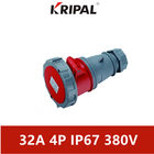 32A 380V IP67 Three Phase Industrial Connector With Lock IEC standard