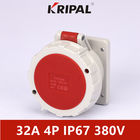 5P 32A IP67 Flange Size Panel Mounted Socket With Thread Lock