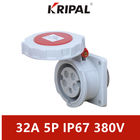 5P 32A IP67 Flange Size Panel Mounted Socket With Thread Lock