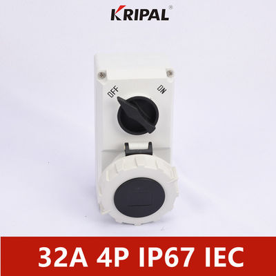 IP67 16A 3P Switched Socket With Mechanical Interlock IEC standard