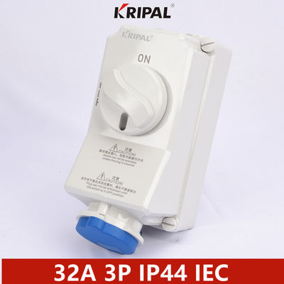 IEC IP44 32A Single Phase Switch Socket With mechanical interlock