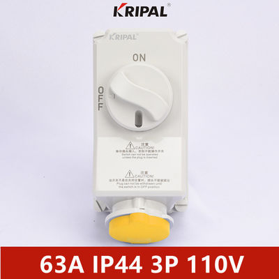 IP44 63A 3P Single Phase IEC Interlock Electrical Switch Socket