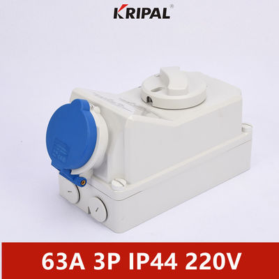 IP44 63A 3P Single Phase IEC Interlock Electrical Switch Socket