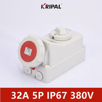 IP67 32A 5P 380V Waterproof Interlock Switch Socket CE Certificated