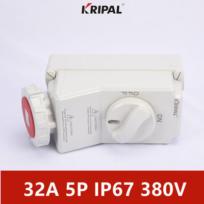 IP67 32A 5P 380V Waterproof Interlock Switch Socket CE Certificated