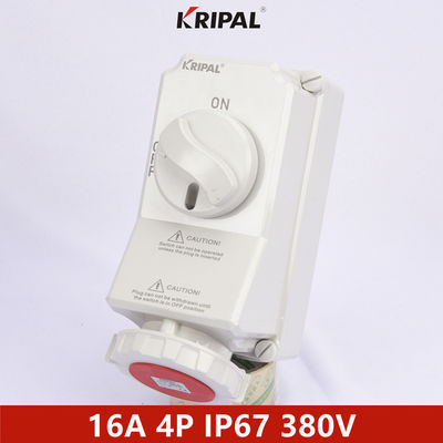 Waterproof Industrial Power Mechanical Socket With Switch 5P 16A 380V