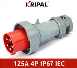 125A 380V IP67 Industrial Wall Mounted Socket With Plug IEC standard