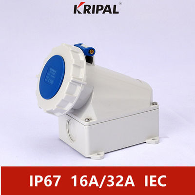 Dustproof IP67 230V 16A Industrial Wall Mounted Socket IEC Standard