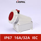 Dustproof IP67 230V 16A Industrial Wall Mounted Socket IEC Standard