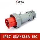 IP67 Three Phase 63A 125A 380V Industrial Plug And Socket IEC Standard