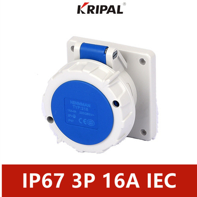 16A 3P 220V IP67 Waterproof Industrial Socket Universal IEC Standard