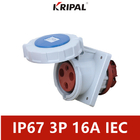 32A 5P IP67 380V Oblique Plug-in Industrial Panel Mounted Socket