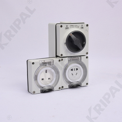 IP66 PC Outdoor Junction Box Combination Switched Sockets Waterproof