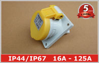 Angled Panel Mounted Industrial Power Socket switch 110V 16A IP44 3 Pin For Marine