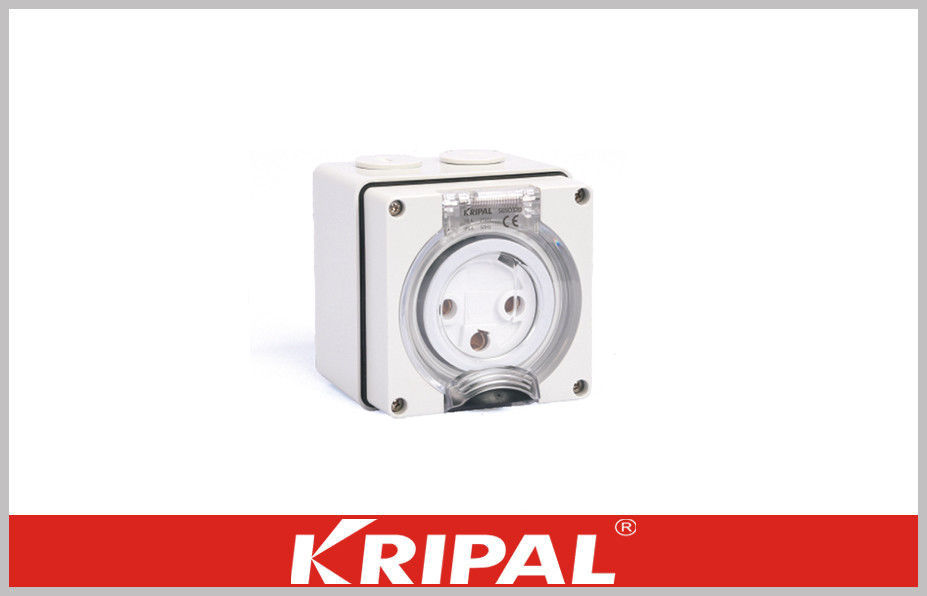 IP66 50HZ Including Earth Weatherproof Switch Socket 250v 3P 20A Transparent Hingfed Flap Cover