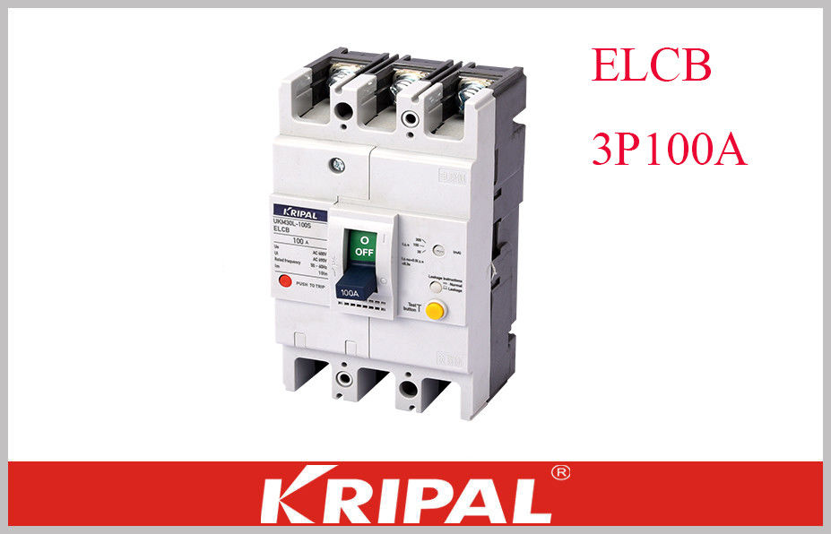 3P CE Leakage / Residual Current Molded Case Switch Earth Leakage ELCB Non Delay Type