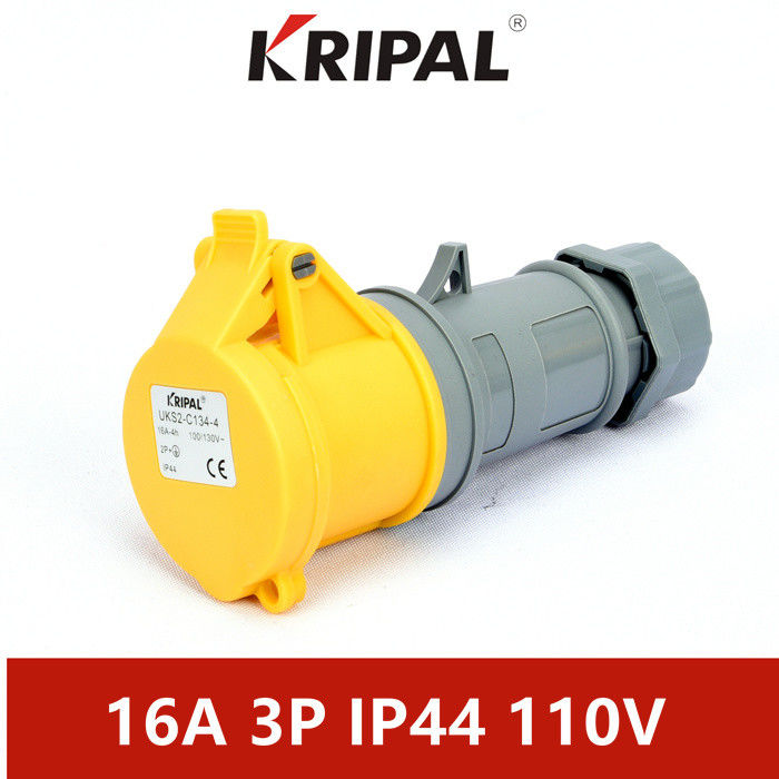 16 Amp 110V IP44 Waterproof Single Phase Connector IEC Standard