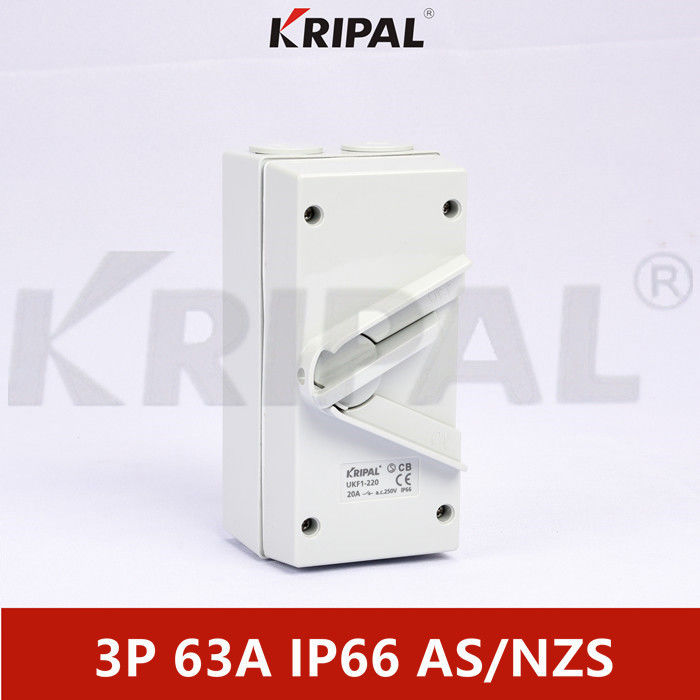 63A 440V Single Phase IP66 Weatherproof Isolating Switch Outdoor
