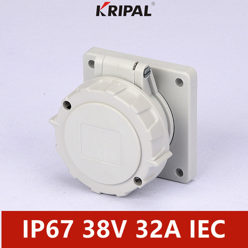 48V 32A IP67 3P Low Voltage Panel Mounted Socket IEC Standard