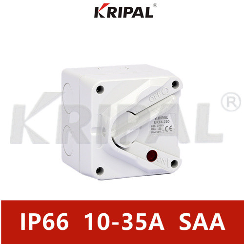 SAA IP66 Rotary Mini Isolator Switch 35A Double Poles Weatherproof