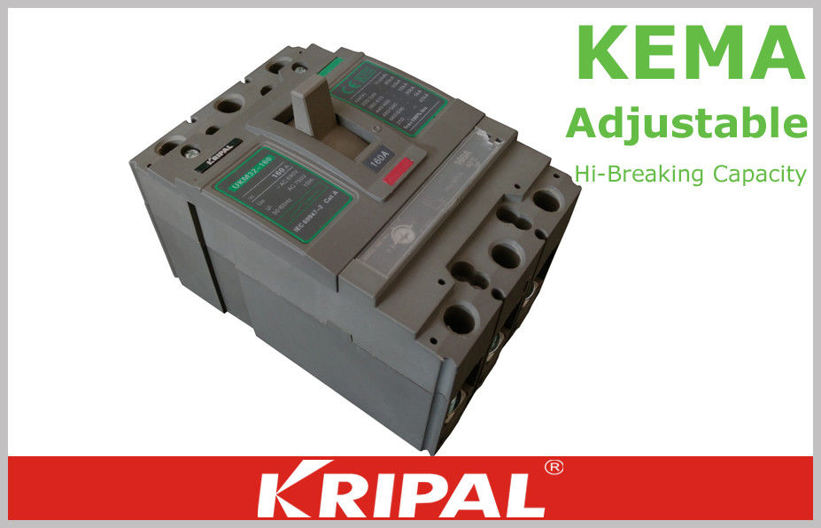 Adjustable 160 Amp 3 Pole Industrial Molded Case Residential Circuit Breaker 50ka