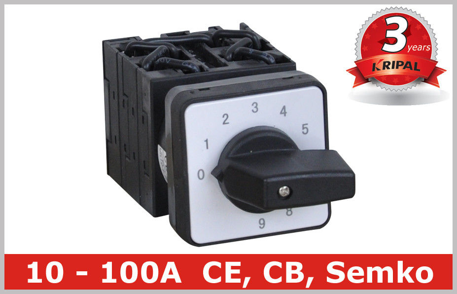 10 Position Rotary Switch , Manual Changeover Switch 63A 80A 100A