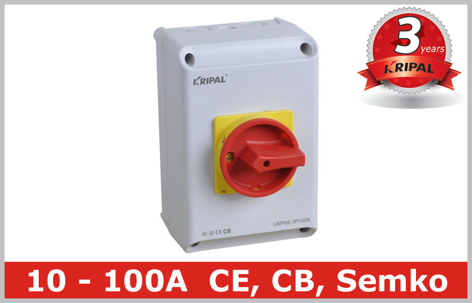 Weatherproof 100 Amp Disconnect Switch with 1NO+1NC For Rotary Isolating