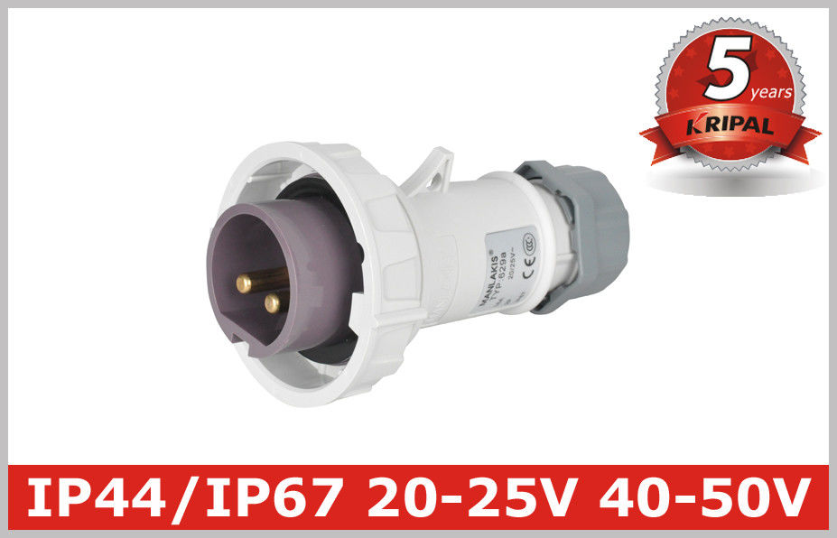 IP67 Waterproof 3 Pin Industrial Electrical Plugs 20V 25V 40V 50V