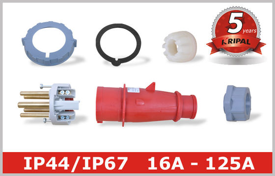 Red 4 Pin 3H Industrial Plugs And Connectors for Reefer Container